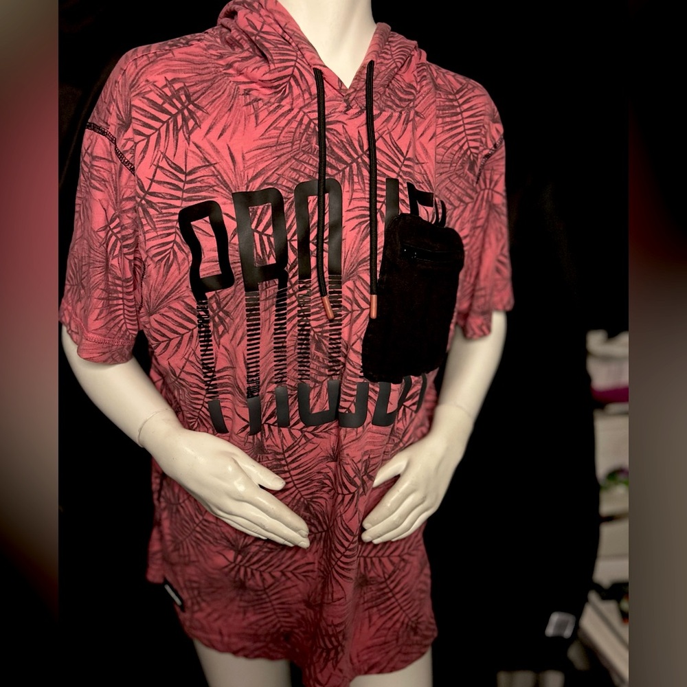 Projek Raw Red Graphic Hoodie with Black Accents
